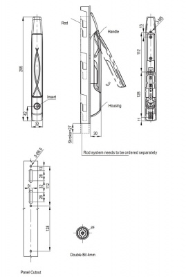 Замок с поворотной ручкой 2244