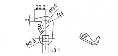 Ригель для замка 1703