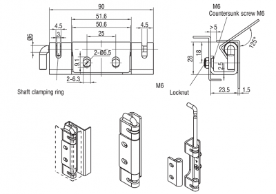 Петля потайная 4816 SUS304