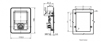 Замок-защелка клавишный 3404