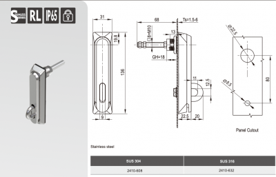 Замок с поворотной ручкой 2410