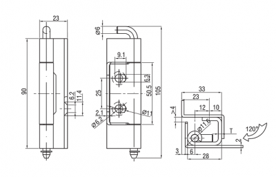 Петля потайная 4816 SUS304
