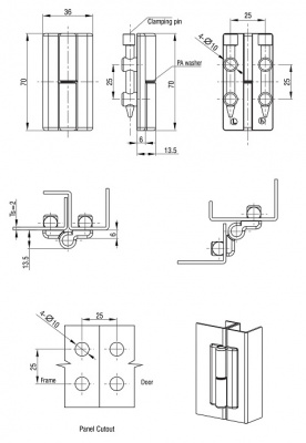 Петля накладная 70х36 М10 черная 4214