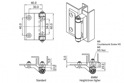 Петля угловая 4246