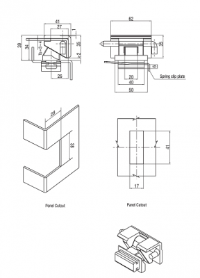 Петля угловая черная 4614