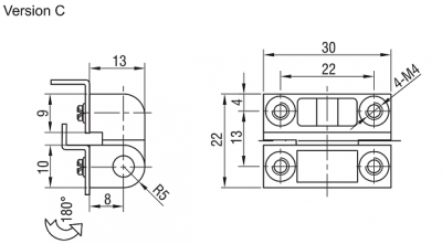 Петля угловая 4630