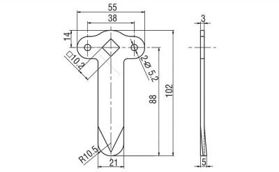Ригель для замка 4501