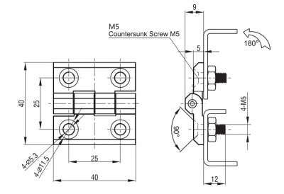 Петля листовая 40X40 М5 хром 4202