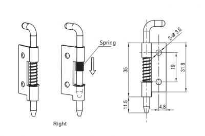 Петля потайная 4808 SUS304