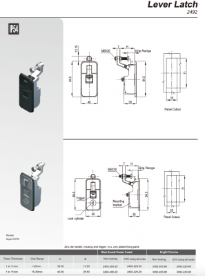 Замок рычаг-защелка 2492