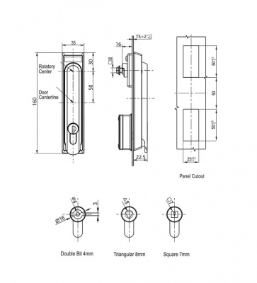 Замок с поворотной ручкой 2200