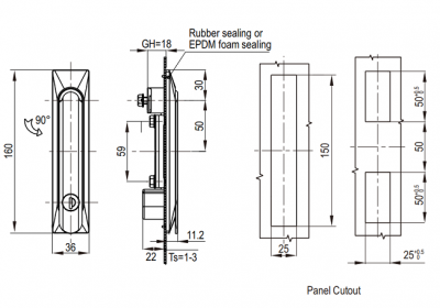 Замок с поворотной ручкой 2402