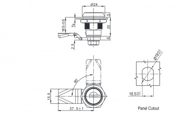 Замок на четверть поворота 2806 под английский ключ