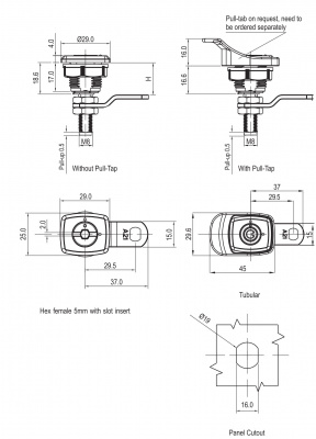 Замок на четверть поворота 2852 - виброустойчивый