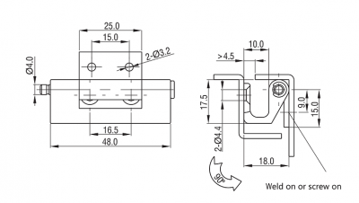 Петля потайная 4822 цинк
