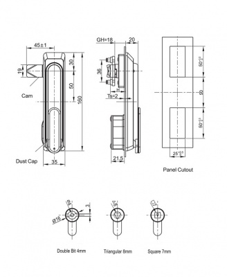 Замок с поворотной ручкой 2240