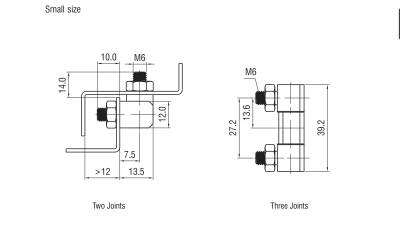 Петля боковая шарнирная М6 хром (три кубика) 4414