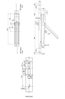 Замок с механизмом тяг 2220