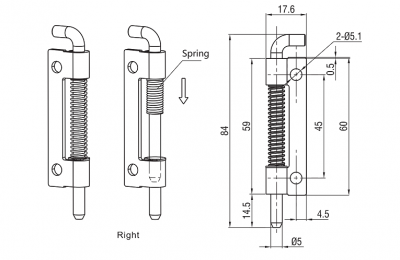 Петля потайная 4808 SUS304