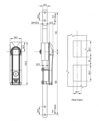 Замок с механизмом тяг 2236