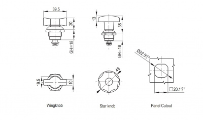 Замок на четверть поворота 2802 ключ вертушка