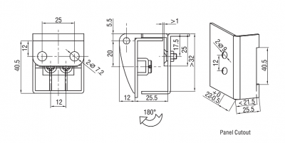 Петля угловая черная 4620