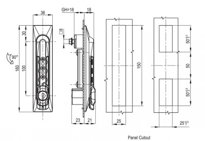 Замок с поворотной ручкой 2402
