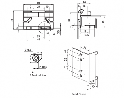 Петля угловая черная 4618