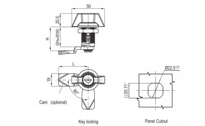 Замок поворотный с ручкой-барашком 2804