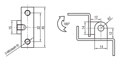 Петля угловая хром 4632