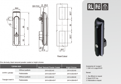 Замок с поворотной ручкой 2414