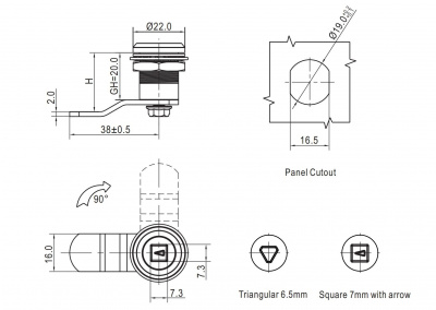 Замок на четверть поворота 2864