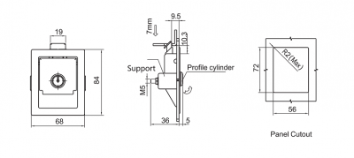 Замок-защелка клавишный 3406