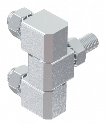 Петля боковая шарнирная М6 хром (три кубика) 4414
