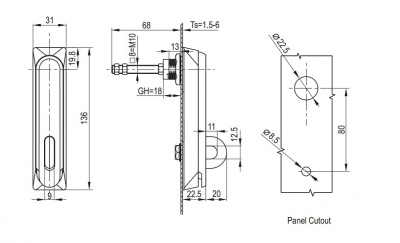 Замок с поворотной ручкой 2410