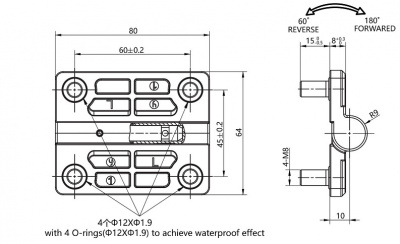 Петля накладная 64х80 М8 4216
