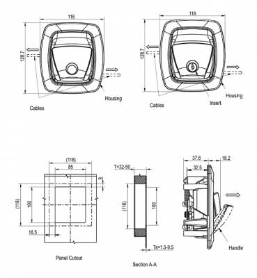 Замок-защелка клавишный 3422
