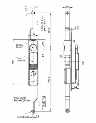 Замок с механизмом тяг 2204