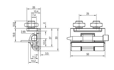 Петля угловая черная  4660
