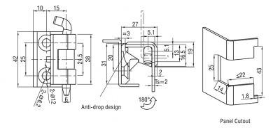 Петля угловая черная 4612
