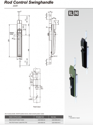 Замок с механизмом тяг 2220