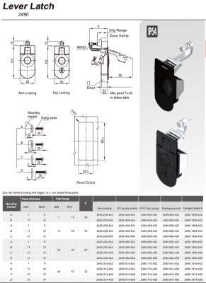 Замок рычаг-защелка 2490