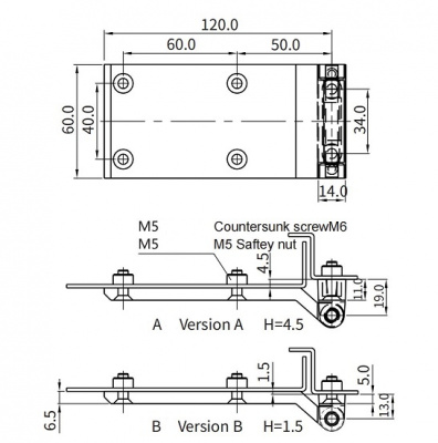 Петля накладная 60х120 М5 4248