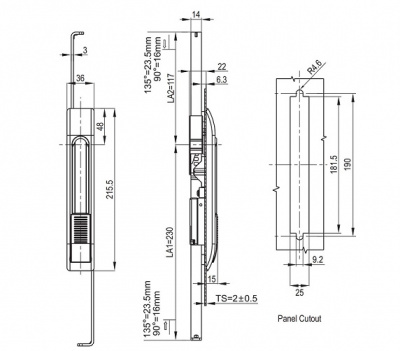 Замок с механизмом тяг 2216