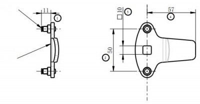 Ригель для замка 5732