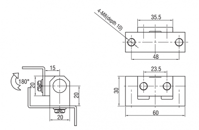 Петля угловая 4634