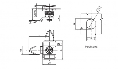 Замок на четверть поворота 2856