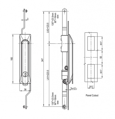 Замок с механизмом тяг 2226
