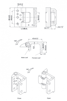 Петля угловая 4644
